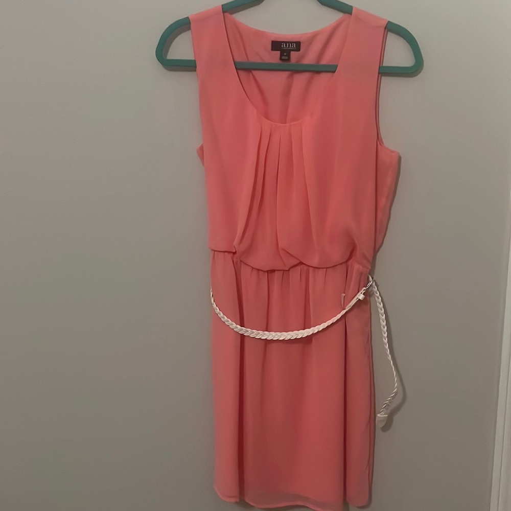 Pink dress with belt
